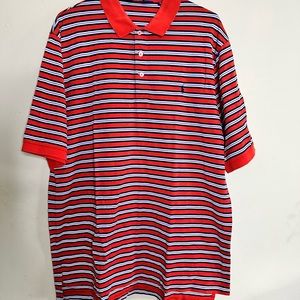 Polo Golf Ralph Lauren Mens Shirt XL Polo Short Sleeve Orange Stripe